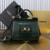 Dolce & Gabban Lizard Pattern Sicilian Women's Bag-Green-20cm  free shipping