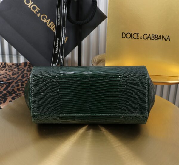 Dolce & Gabban Lizard Pattern Sicilian Women's Bag-Green-20cm  free shipping