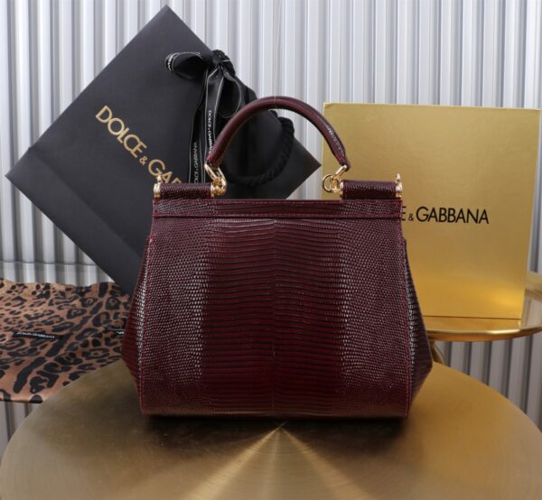 Dolce & Gabban Lizard Pattern Sicilian Women's Bag-Purple-20cm  free shipping