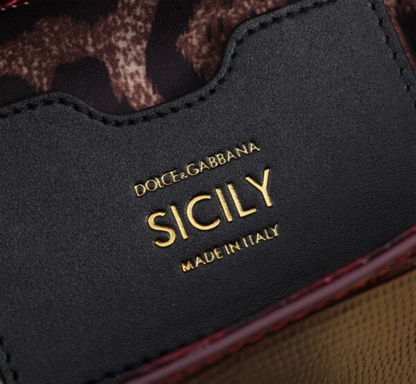 Dolce & Gabban Lizard Pattern Sicilian Women's Bag-Purple-20cm  free shipping