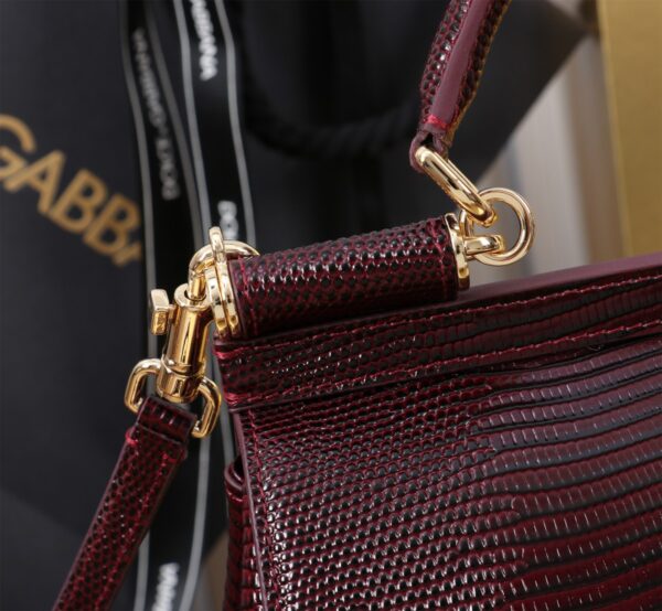 Dolce & Gabban Lizard Pattern Sicilian Women's Bag-Purple-20cm  free shipping