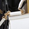 Dolce & Gabban Lizard Pattern Sicilian Women's Bag-White-20cm  free shipping