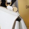 Dolce & Gabban Lizard Pattern Sicilian Women's Bag-White-20cm  free shipping