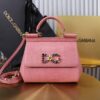 Dolce & Gabban Lizard Pattern Sicilian Women's Bag-Pink-20cm  free shipping