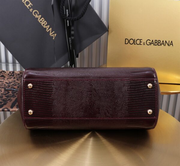 Dolce & Gabban Lizard Pattern Sicilian Women's Bag-Purple-25cm with original box free shipping