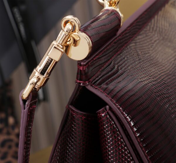 Dolce & Gabban Lizard Pattern Sicilian Women's Bag-Purple-25cm with original box free shipping