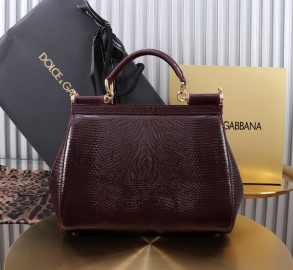 Dolce & Gabban Lizard Pattern Sicilian Women's Bag-Purple-25cm with original box free shipping