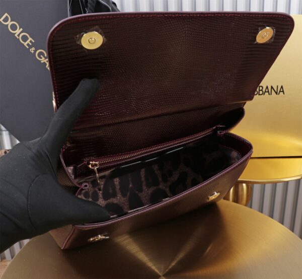 Dolce & Gabban Lizard Pattern Sicilian Women's Bag-Purple-25cm with original box free shipping