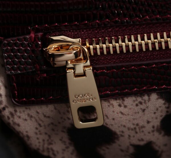 Dolce & Gabban Lizard Pattern Sicilian Women's Bag-Purple-25cm with original box free shipping