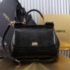 Dolce & Gabban Lizard Pattern Sicilian Women's Bag-Black-25cm with original box free shipping