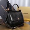 Dolce & Gabban Lizard Pattern Sicilian Women's Bag-Black-25cm with original box free shipping