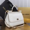 Dolce & Gabban Lizard Pattern Sicilian Women's Bag-White-25cm with original box free shipping