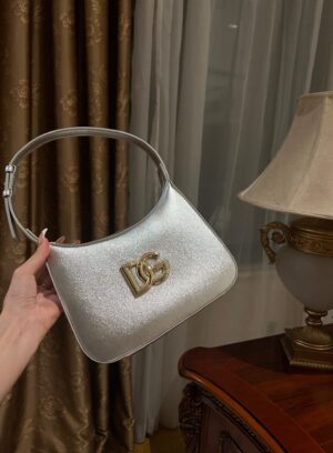 Dolce & Gabban Underarm Bag-Silver-22cm with original box free shipping