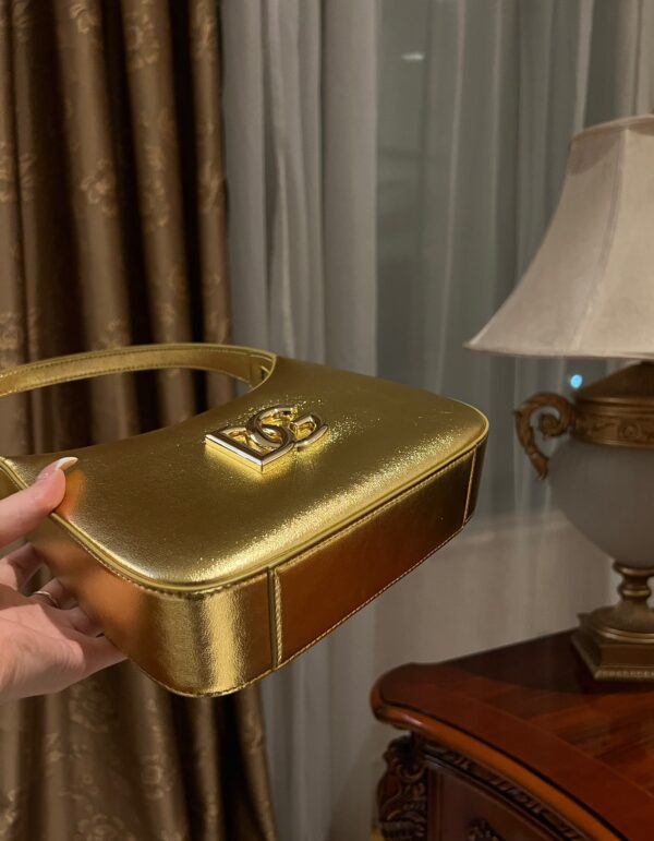 Dolce & Gabban Underarm Bag-Golden-22cm with original box free shipping