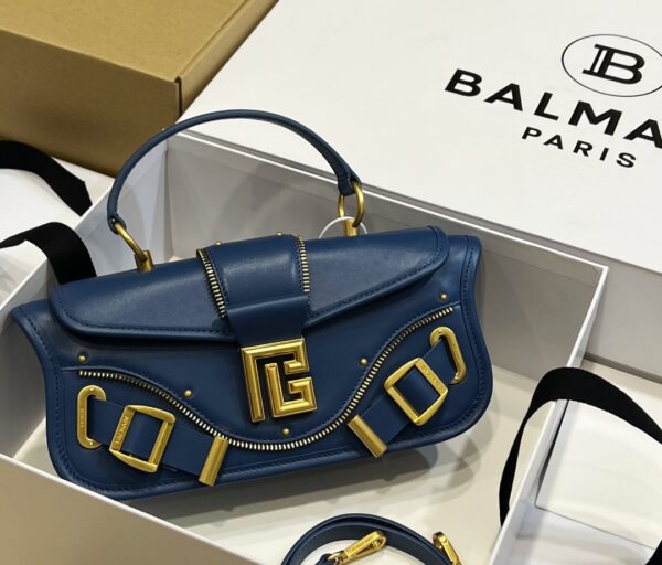 Balmain original single cowhide genuine leather  Women's Bag-26cm with original box free shipping