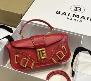 Balmain original single cowhide genuine leather  Women's Bag-26cm with original box free shipping