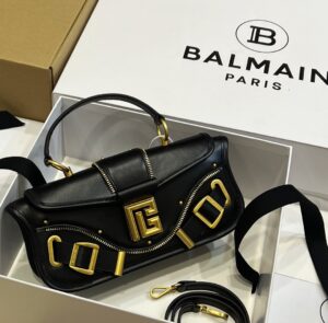 Balmain original single cowhide genuine leather  Women's Bag-26cm with original box free shipping