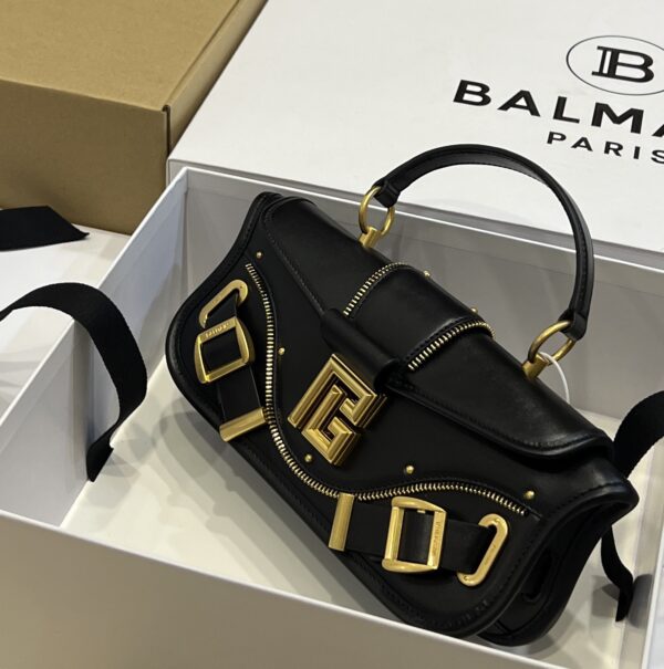 Balmain original single cowhide genuine leather  Women's Bag-26cm with original box free shipping