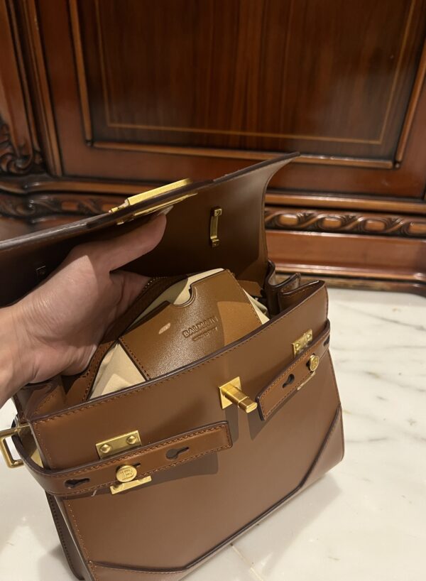 Balmain original single cowhide genuine leather  Women's Bag-23cm  with original box free shipping