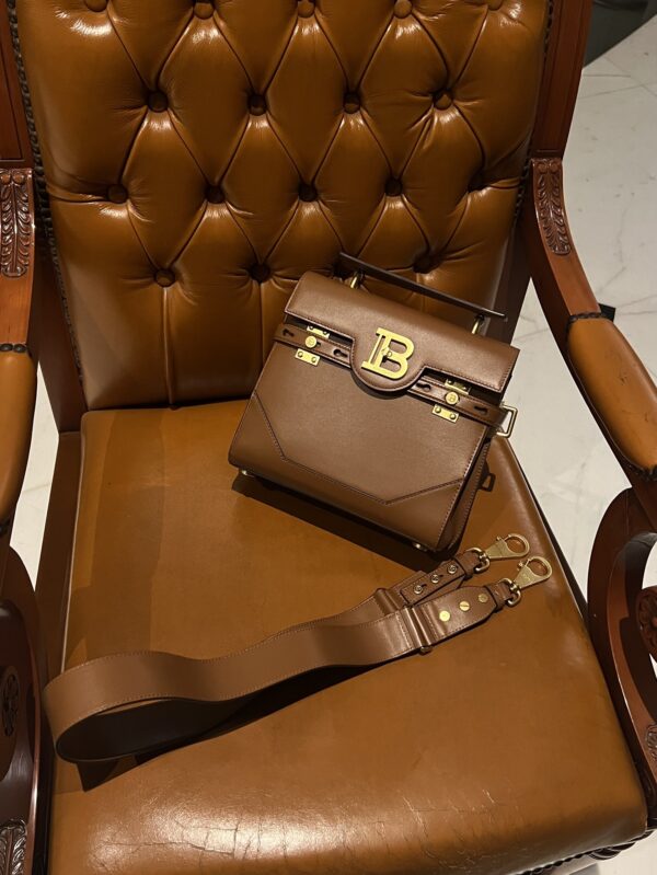 Balmain original single cowhide genuine leather  Women's Bag-23cm  with original box free shipping