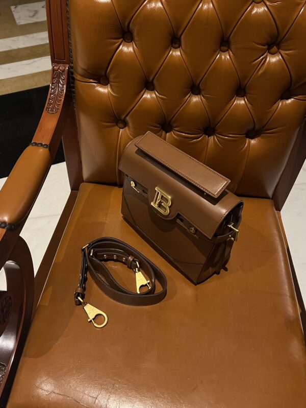 Balmain original single cowhide genuine leather  Women's Bag-23cm  with original box free shipping