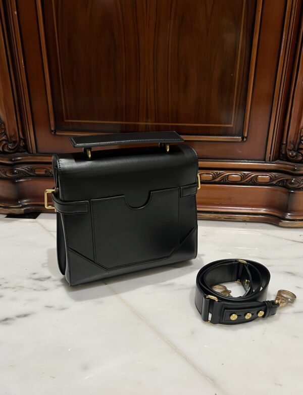 Balmain original single cowhide genuine leather  Women's Bag-23cm Black with original box free shipping