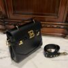 Balmain original single cowhide genuine leather  Women's Bag-23cm Black with original box free shipping
