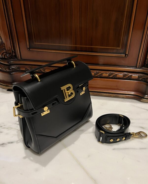 Balmain original single cowhide genuine leather  Women's Bag-23cm Black with original box free shipping