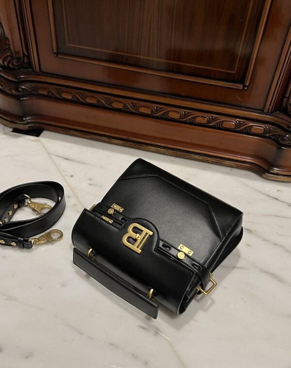 Balmain original single cowhide genuine leather  Women's Bag-23cm Black with original box free shipping