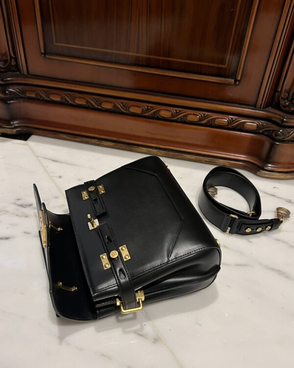Balmain original single cowhide genuine leather  Women's Bag-23cm Black with original box free shipping