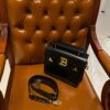 Balmain original single cowhide genuine leather  Women's Bag-23cm Black with original box free shipping