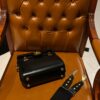 Balmain original single cowhide genuine leather  Women's Bag-23cm Black with original box free shipping