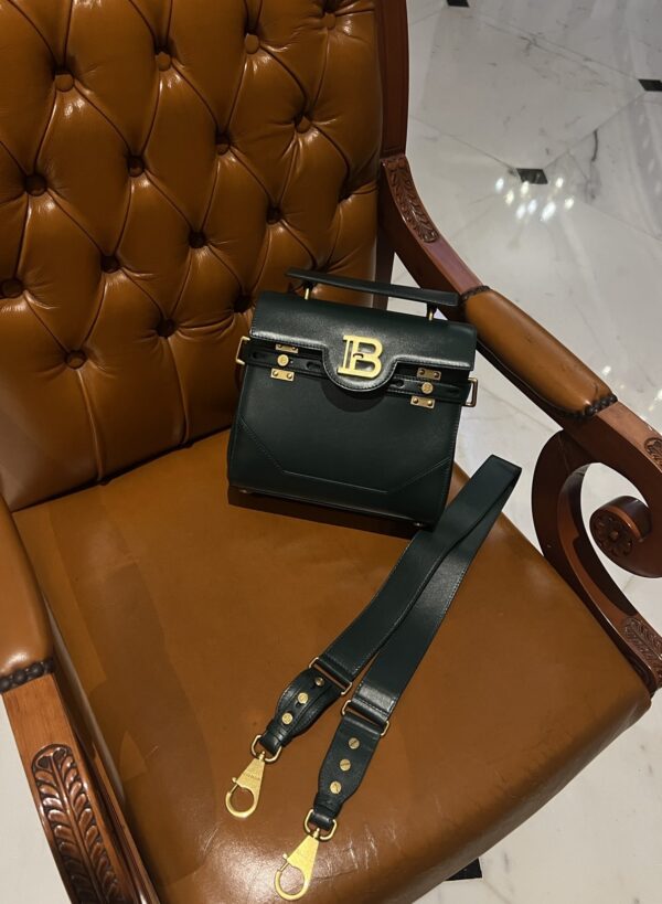 Balmain original single cowhide genuine leather  Women's Bag-23cm blue with original box free shipping