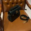 Balmain original single cowhide genuine leather  Women's Bag-23cm blue with original box free shipping