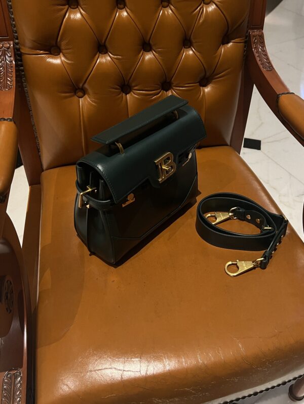 Balmain original single cowhide genuine leather  Women's Bag-23cm blue with original box free shipping
