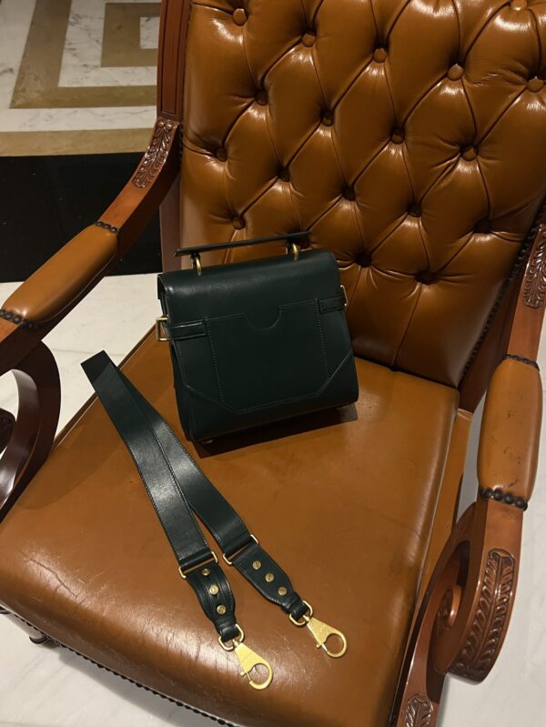 Balmain original single cowhide genuine leather  Women's Bag-23cm blue with original box free shipping