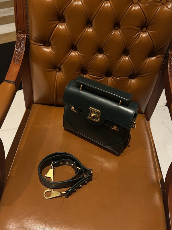 Balmain original single cowhide genuine leather  Women's Bag-23cm blue with original box free shipping