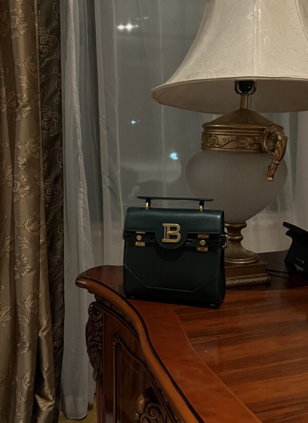 Balmain original single cowhide genuine leather  Women's Bag-23cm blue with original box free shipping
