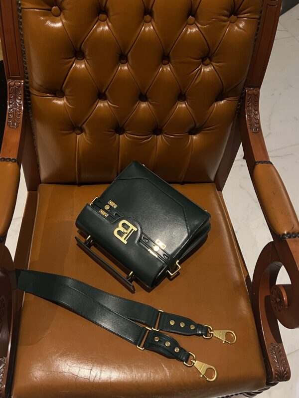 Balmain original single cowhide genuine leather  Women's Bag-23cm blue with original box free shipping