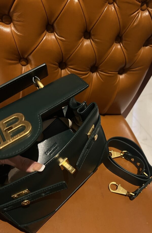 Balmain original single cowhide genuine leather  Women's Bag-23cm blue with original box free shipping