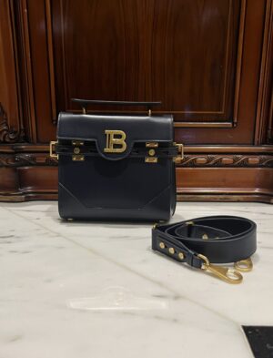 Balmain original single cowhide genuine leather  Women's Bag-23cm blue with original box free shipping