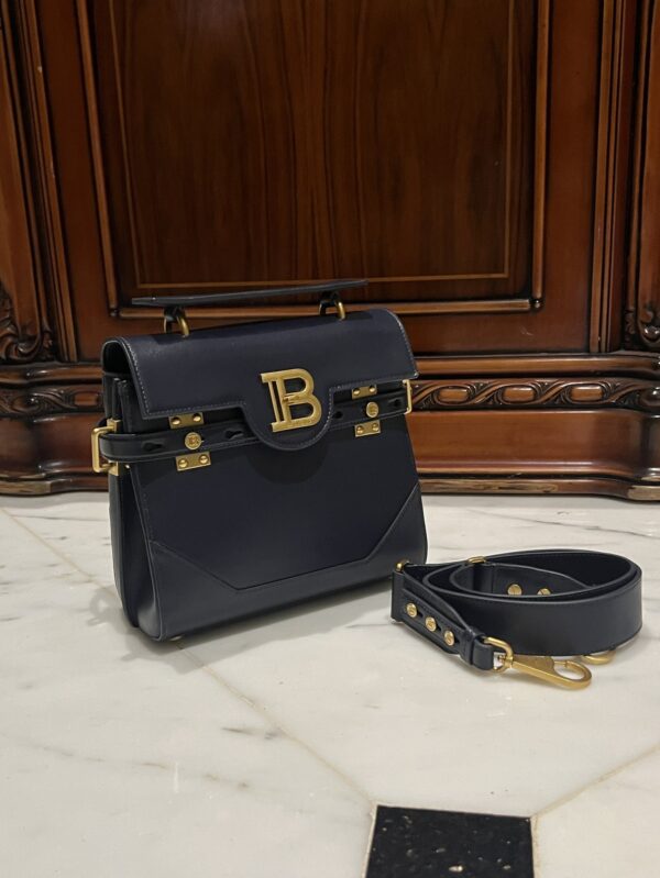 Balmain original single cowhide genuine leather  Women's Bag-23cm blue with original box free shipping