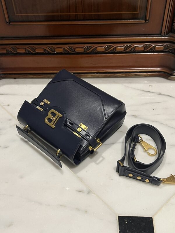Balmain original single cowhide genuine leather  Women's Bag-23cm blue with original box free shipping