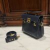Balmain original single cowhide genuine leather  Women's Bag-23cm blue with original box free shipping