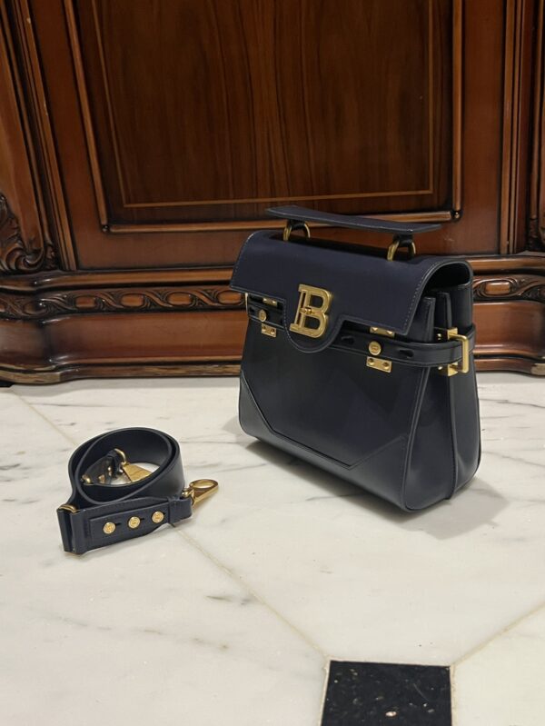 Balmain original single cowhide genuine leather  Women's Bag-23cm blue with original box free shipping