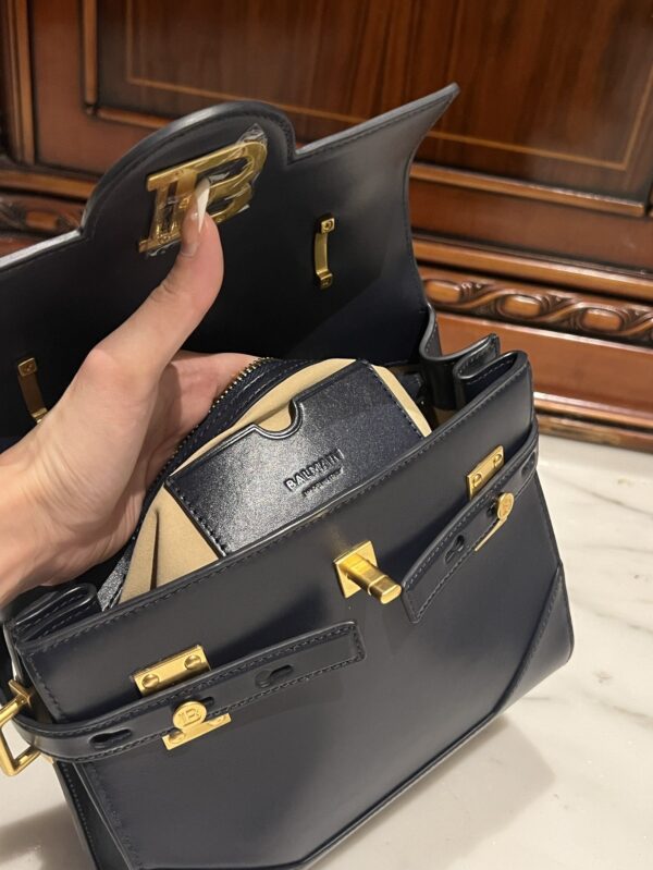 Balmain original single cowhide genuine leather  Women's Bag-23cm blue with original box free shipping