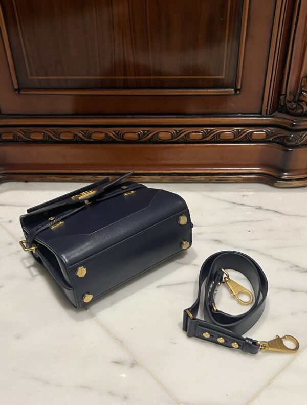Balmain original single cowhide genuine leather  Women's Bag-23cm blue with original box free shipping