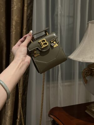 Balmain original single cowhide genuine leather mini  Women's Bag-10cm  with original box free shipping