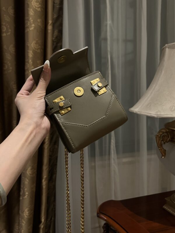 Balmain original single cowhide genuine leather mini  Women's Bag-10cm  with original box free shipping