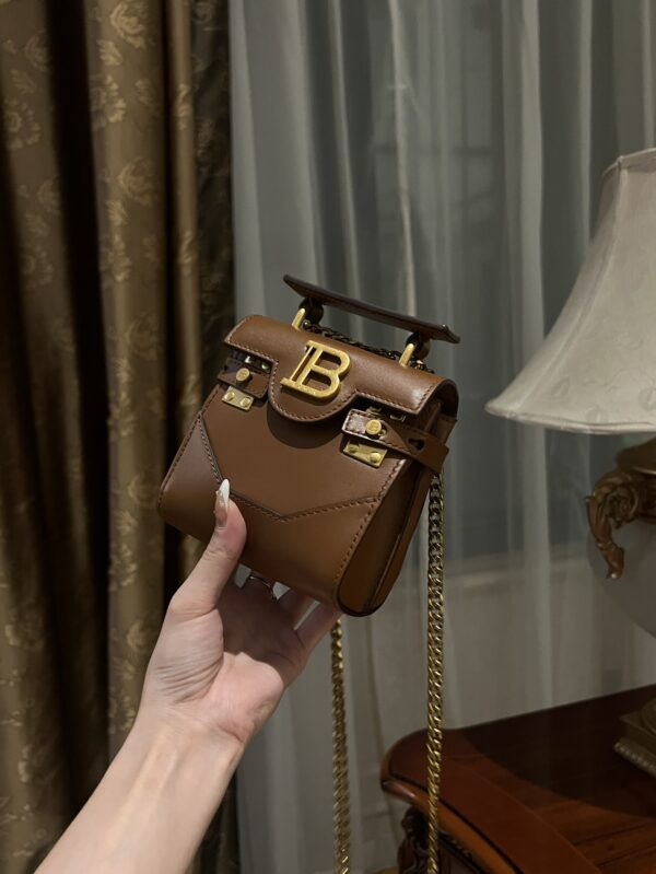Balmain original single cowhide genuine leather mini  Women's Bag-10cm  with original box free shipping